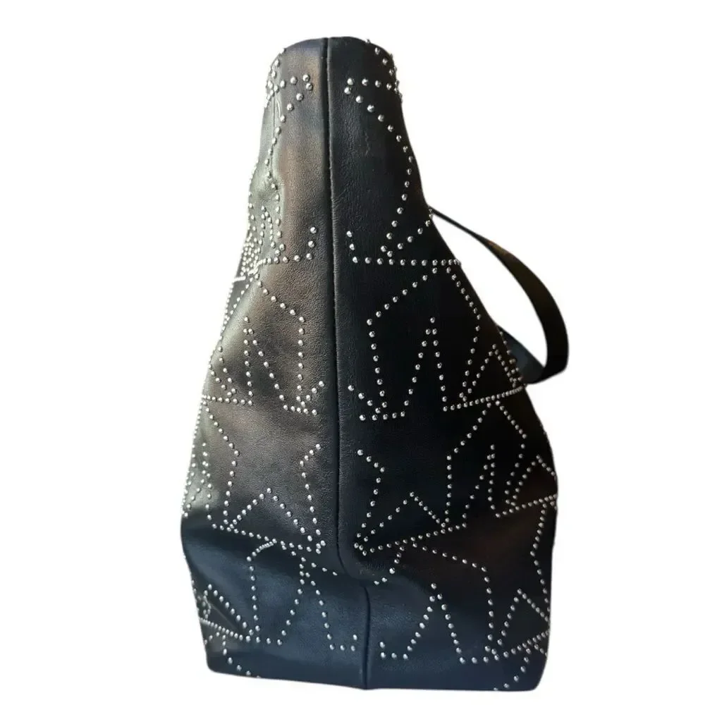 Jimmy Choo Black Leather Star Studded 2way Sofia Tote Bag Auth